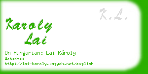 karoly lai business card